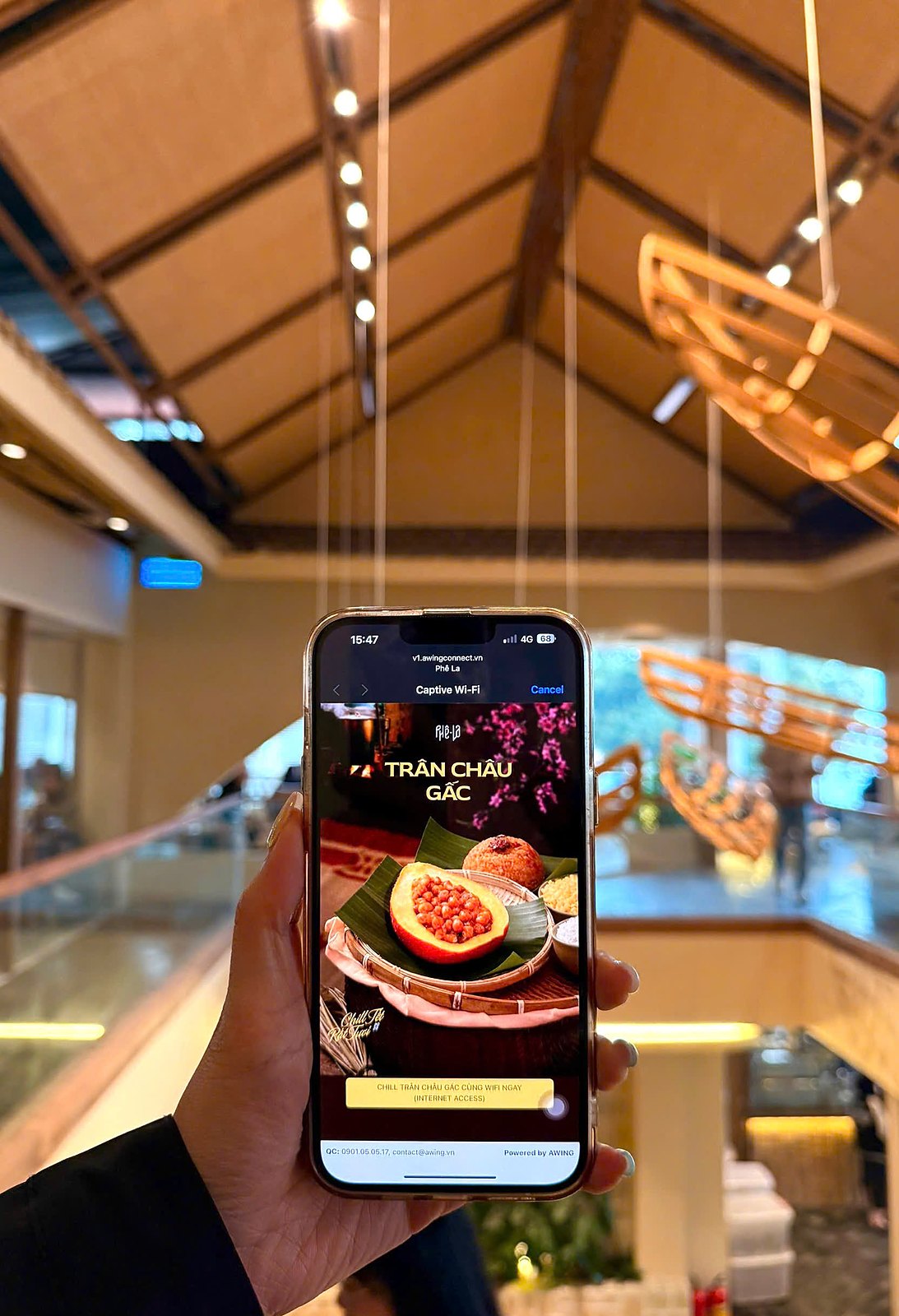Cổng wifi tại nhà hàng Cổng kết nối AWING tại nhà hàng