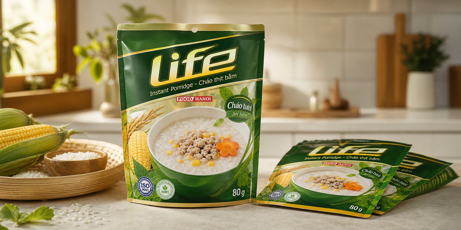 Thiết kế gói cháo Life 80g