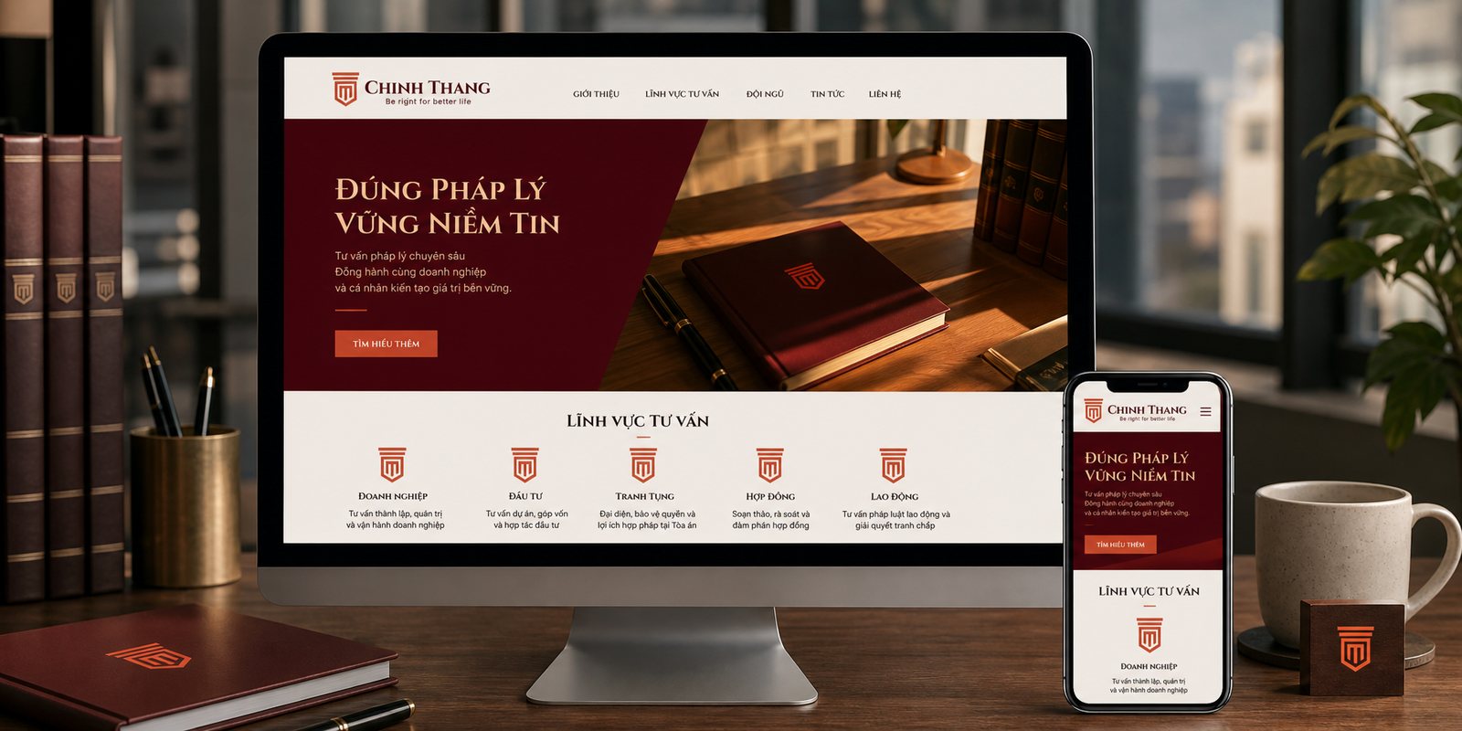 Website Chính Thắng trên máy tính và điện thoại