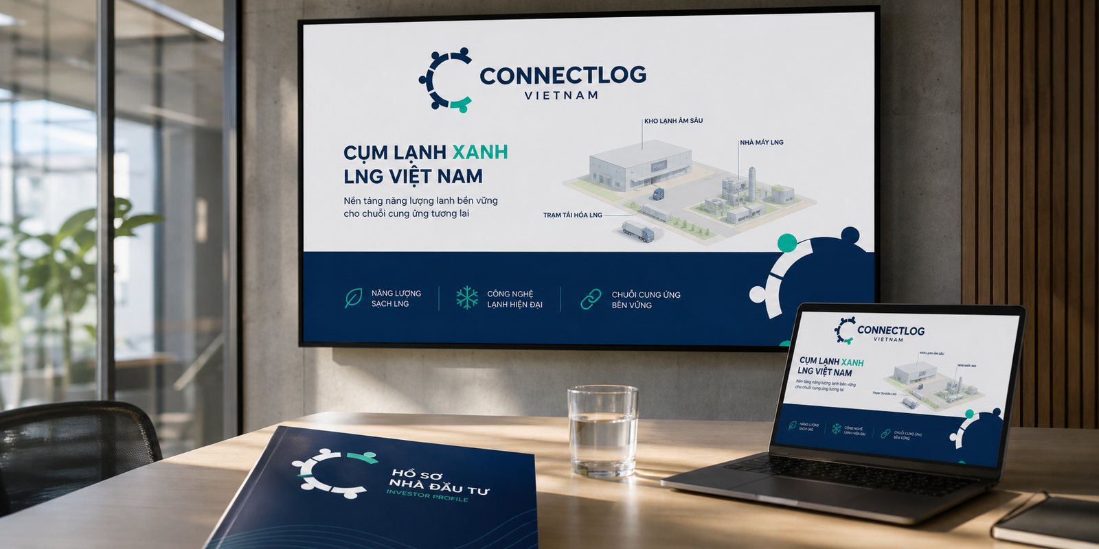 Bộ slide gọi vốn Bộ slide gọi vốn ConnectLog trình bày trong phòng họp