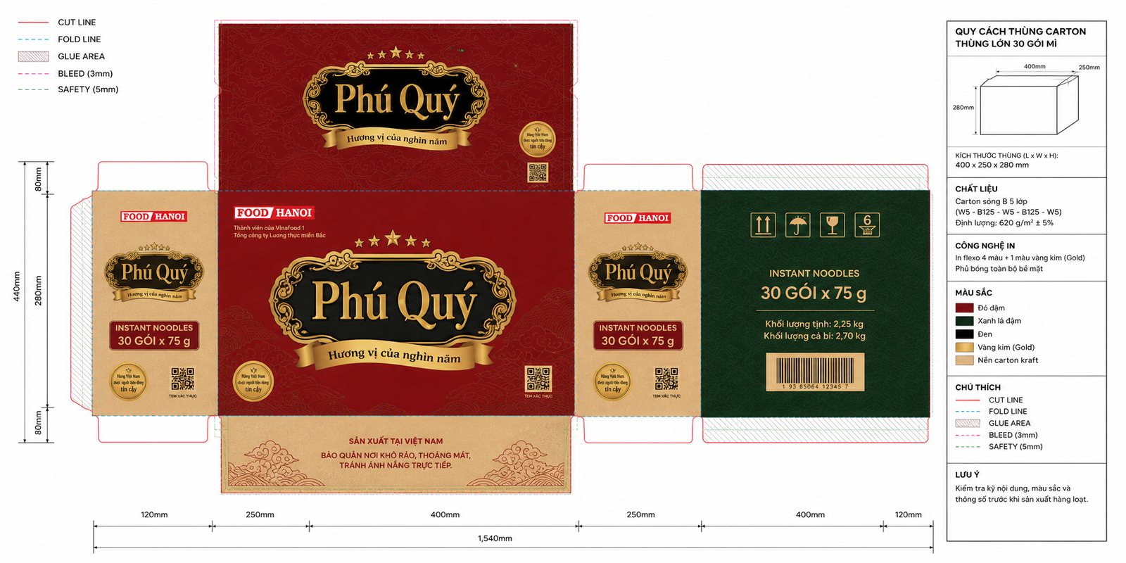File dieline thùng lớn 30 gói bàn giao nhà in