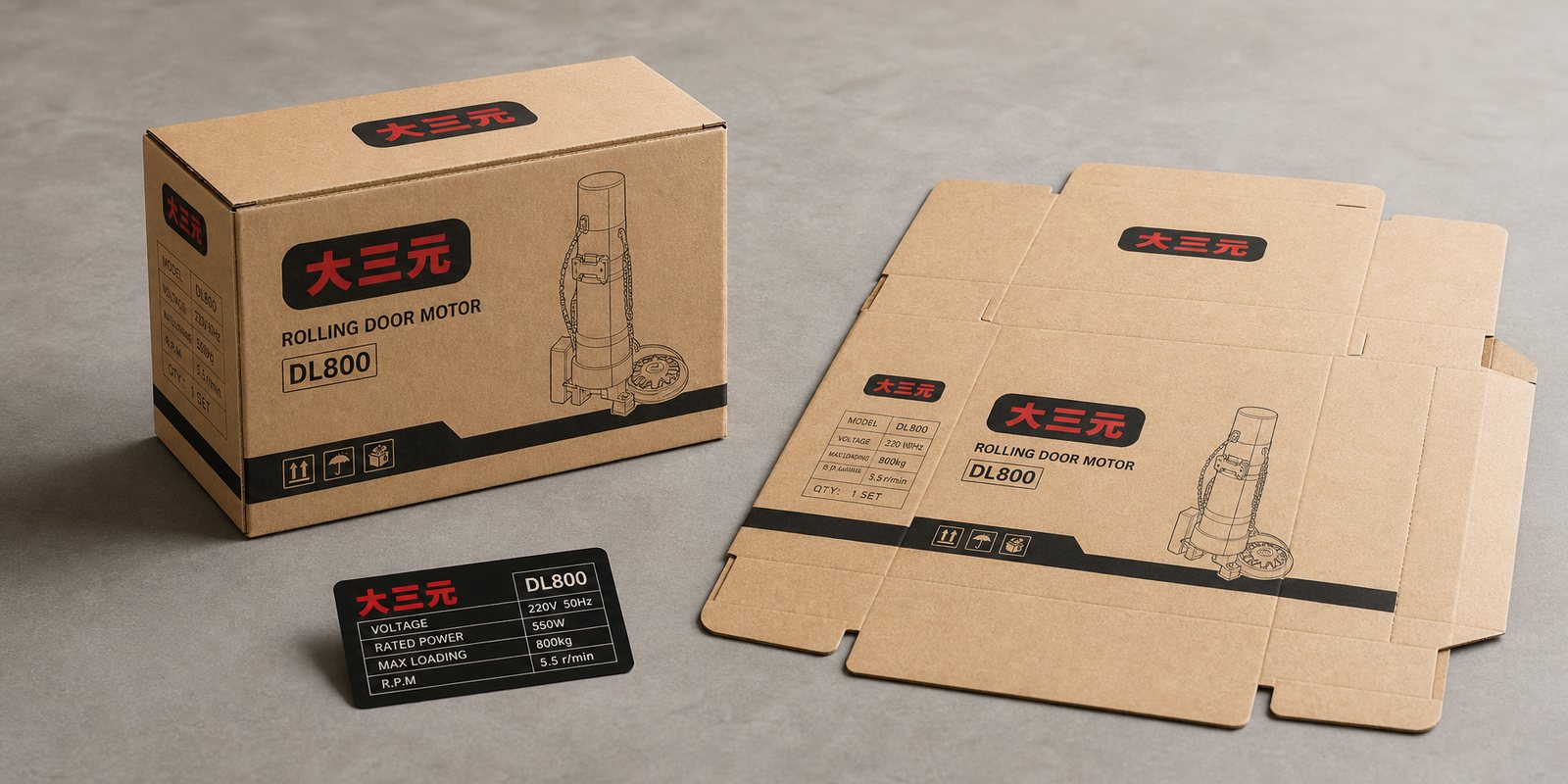 Hệ bao bì carton và tem thông số Dasanyuan theo một khuôn chung