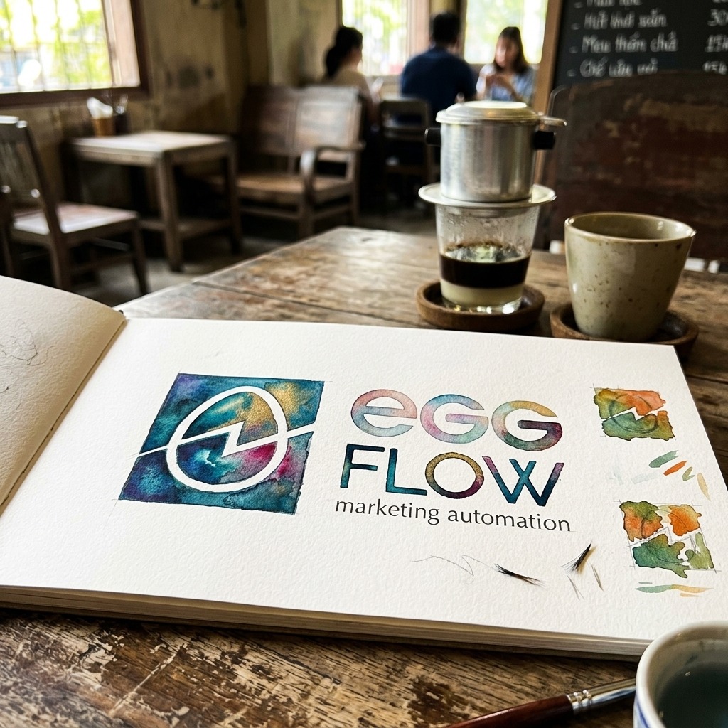 Thử màu nước Biểu tượng EggFlow thử nghiệm bằng màu nước