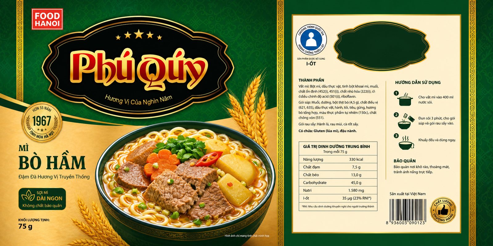 Thiết kế nhãn túi bột canh và bột nêm