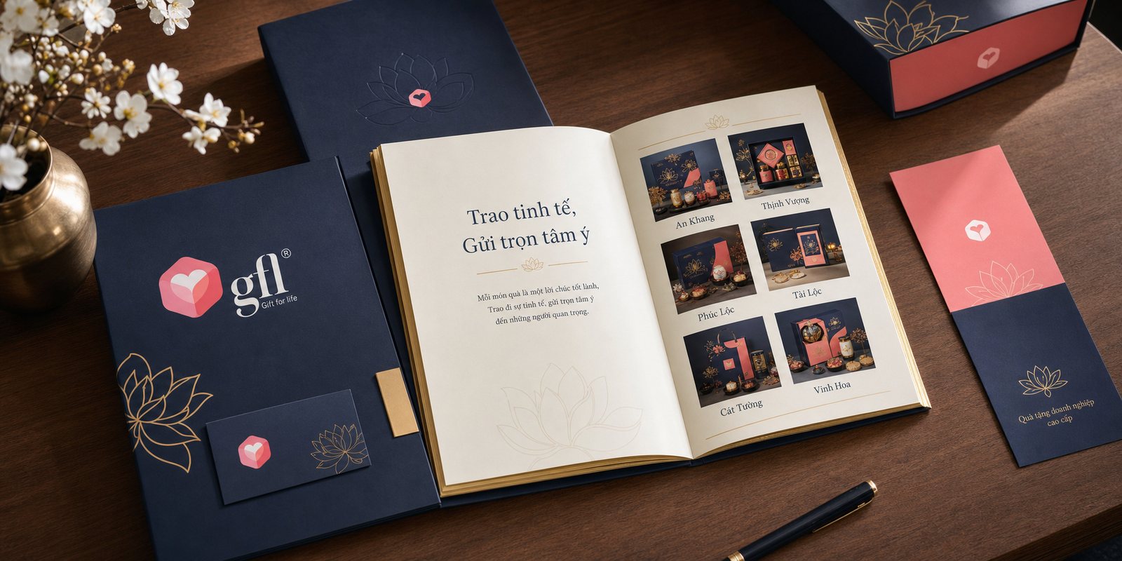 Catalogue và bộ bán hàng Catalogue quà tặng và bộ bán hàng gfl