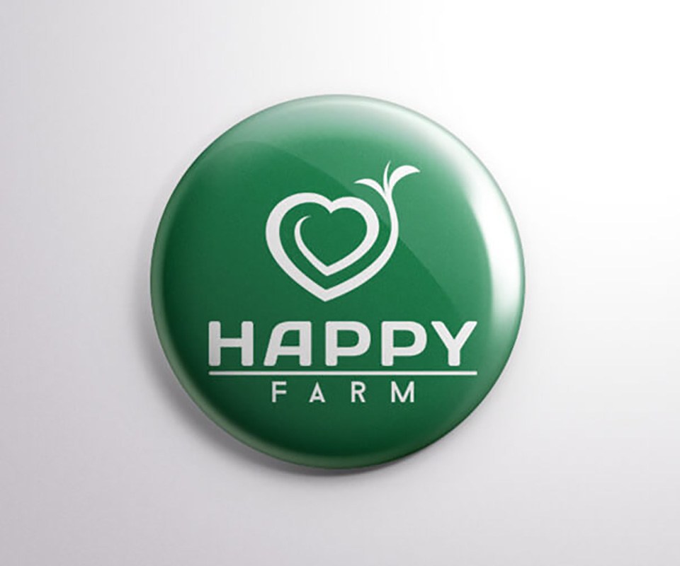 Huy hiệu Huy hiệu Happy Farm logo trái tim mọc mầm