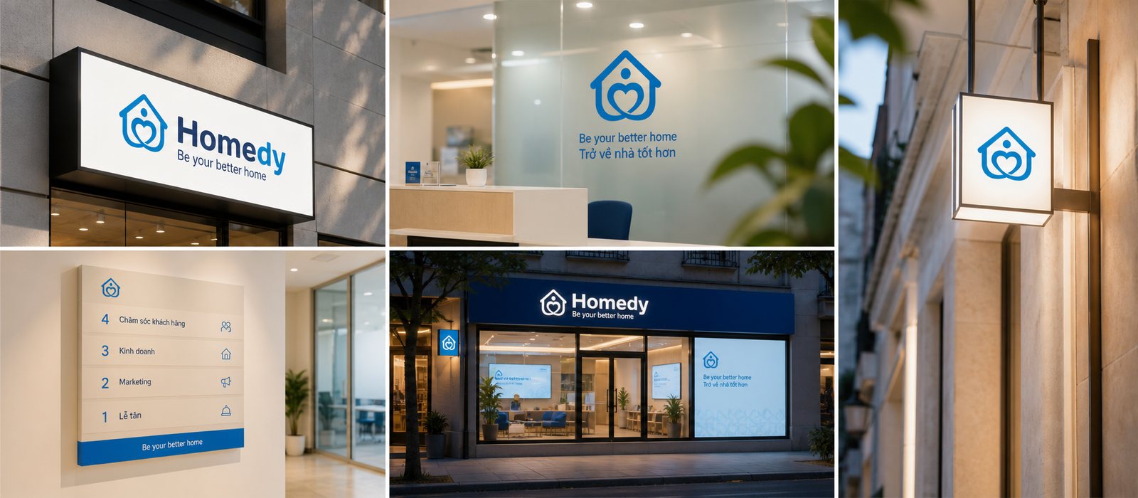 Biển hiệu Homedy tại văn phòng và chi nhánh