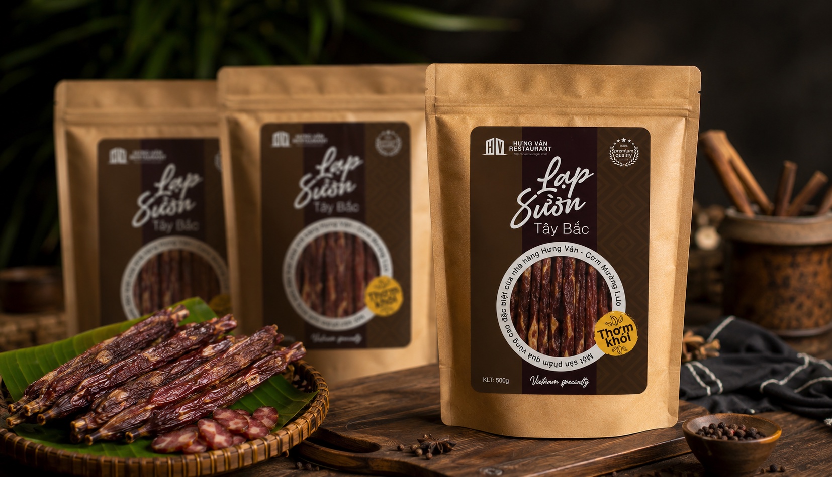 Túi zip lạp sườn Tây Bắc Hưng Vân, ô cửa lộ khúc lạp sườn
