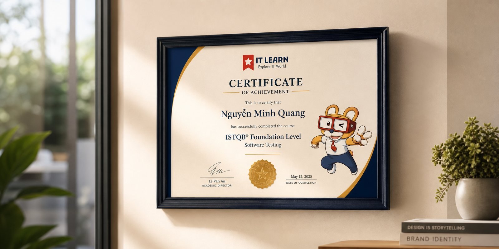 Mẫu chứng chỉ hoàn thành khóa học IT LEARN