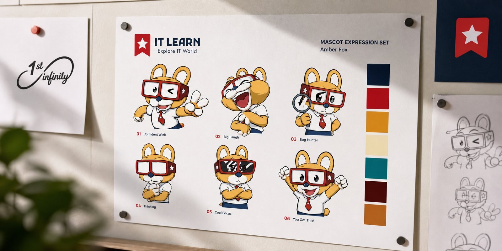 Bộ biểu cảm của linh vật IT LEARN