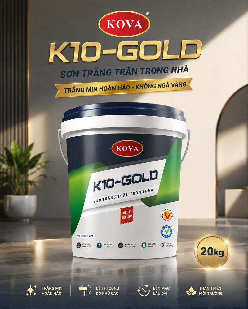 Poster K10-GOLD nền tối, chữ vàng kim, huy hiệu tròn ghi hai mươi ki lô gam