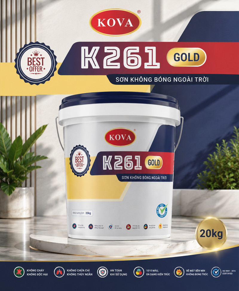 Poster K261 GOLD dải navy và vàng, huy hiệu ưu đãi tốt nhất góc trái