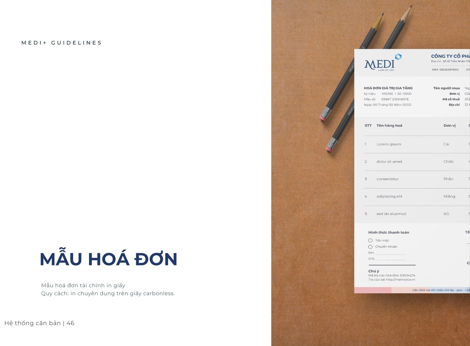 Mẫu hoá đơn MEDI Plus