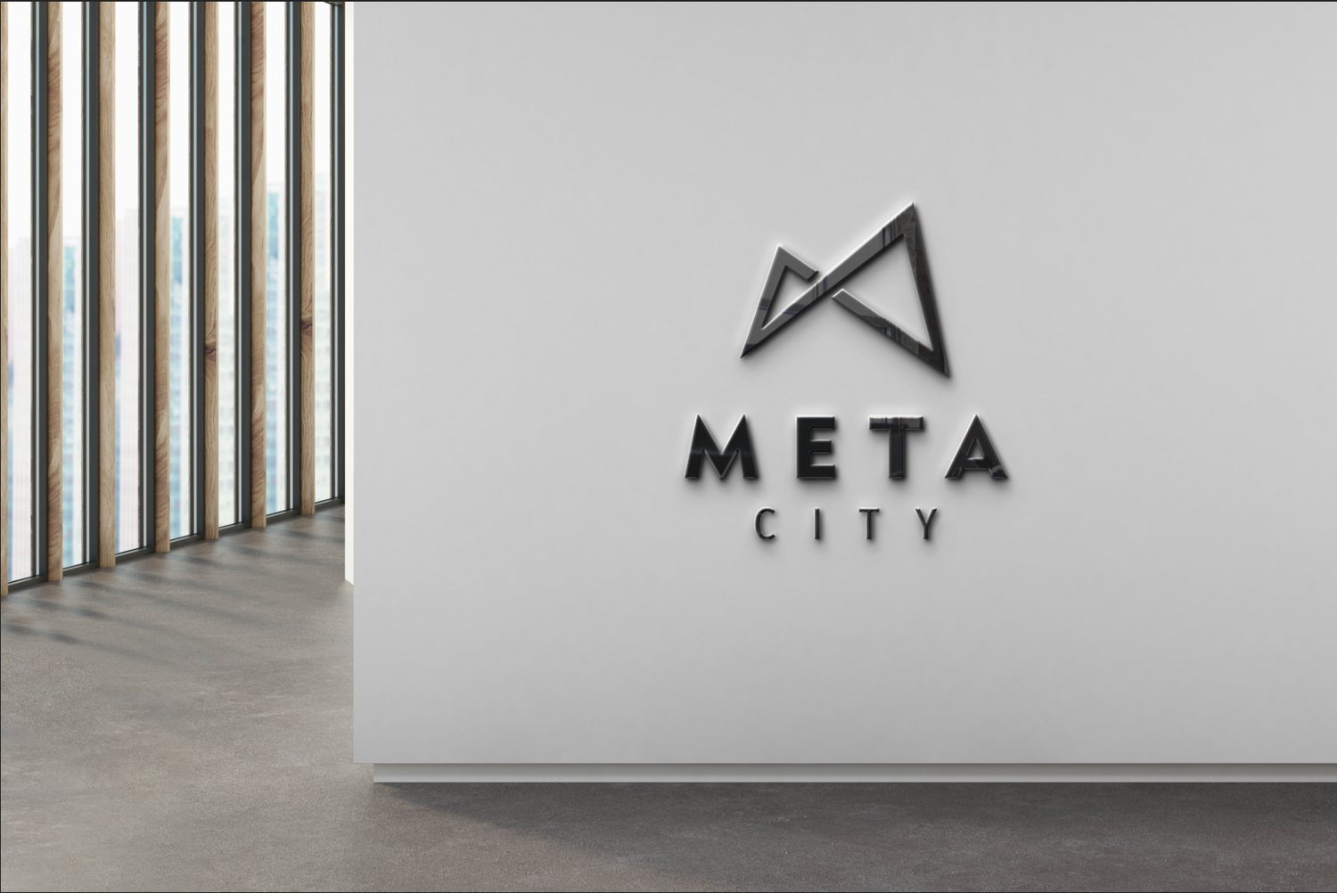 Biển hiệu lễ tân Biển hiệu Metacity tại quầy lễ tân