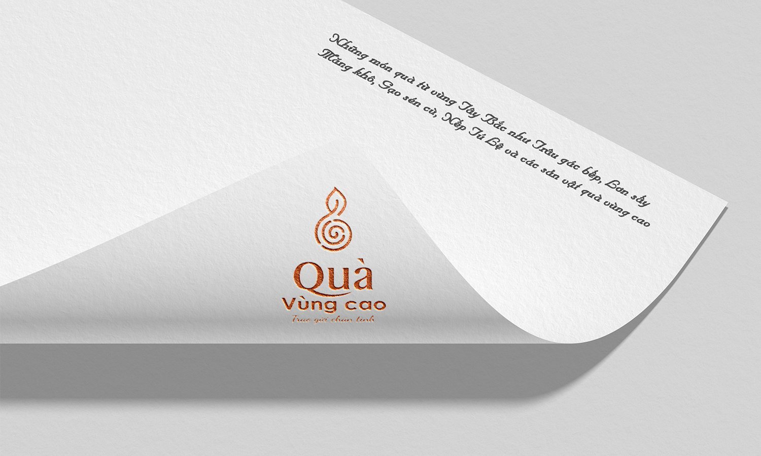 Văn phòng phẩm Logo Quà vùng cao trên giấy tiêu đề