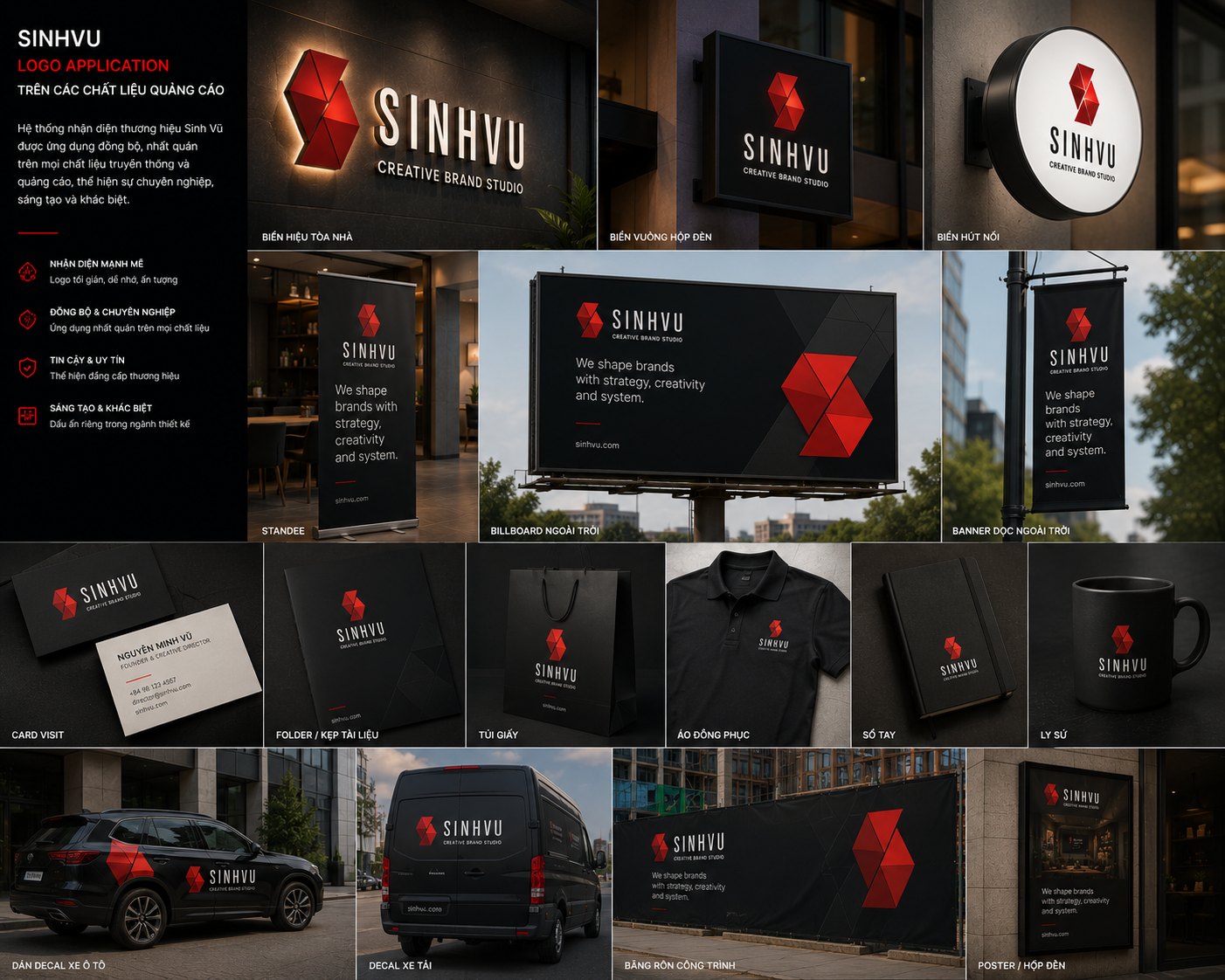 Trình bày biểu tượng và logo Sinh Vũ