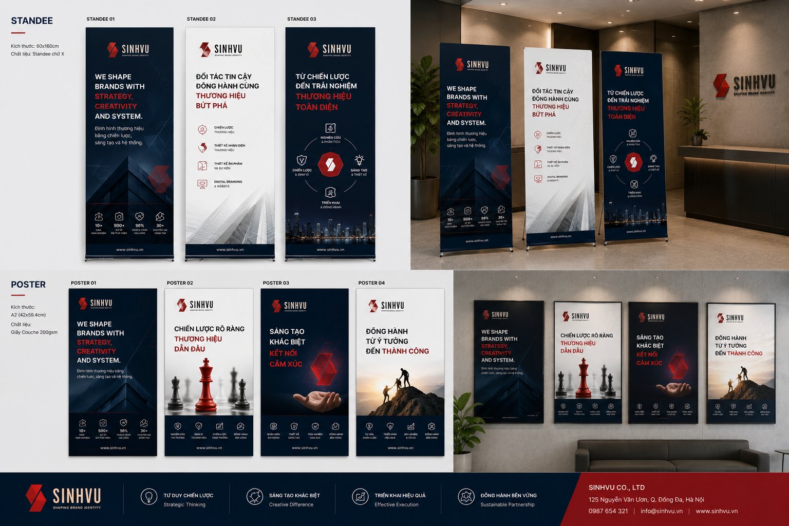 Standee và poster thương hiệu Sinh Vũ
