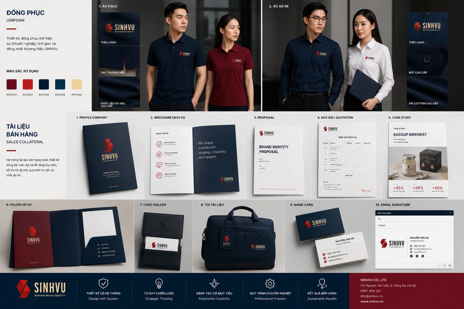 Đồng phục và bộ tài liệu bán hàng Sinh Vũ