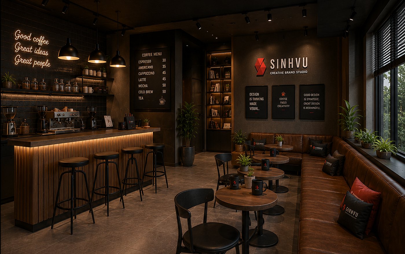 Góc cà phê của studio Sinh Vũ