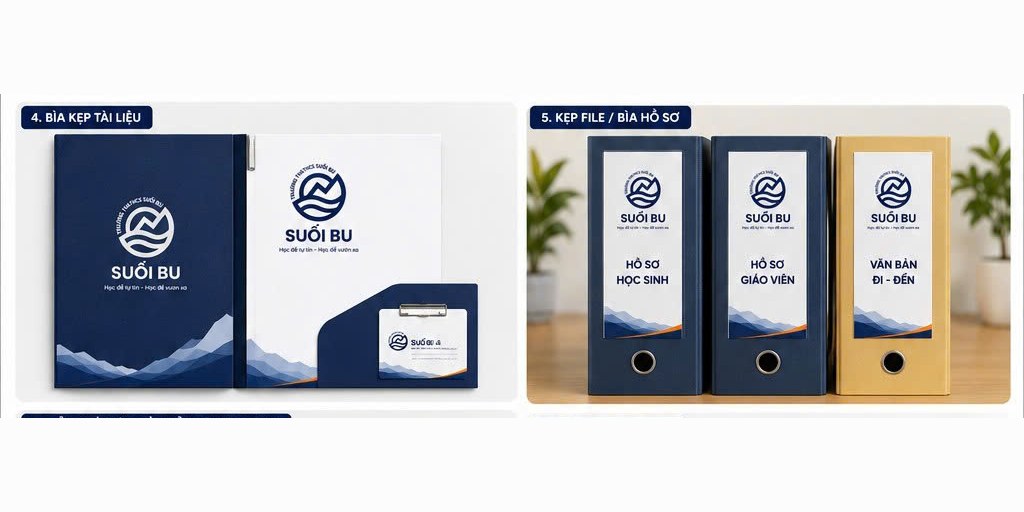 Bìa kẹp tài liệu và kẹp hồ sơ Trường Suối Bu