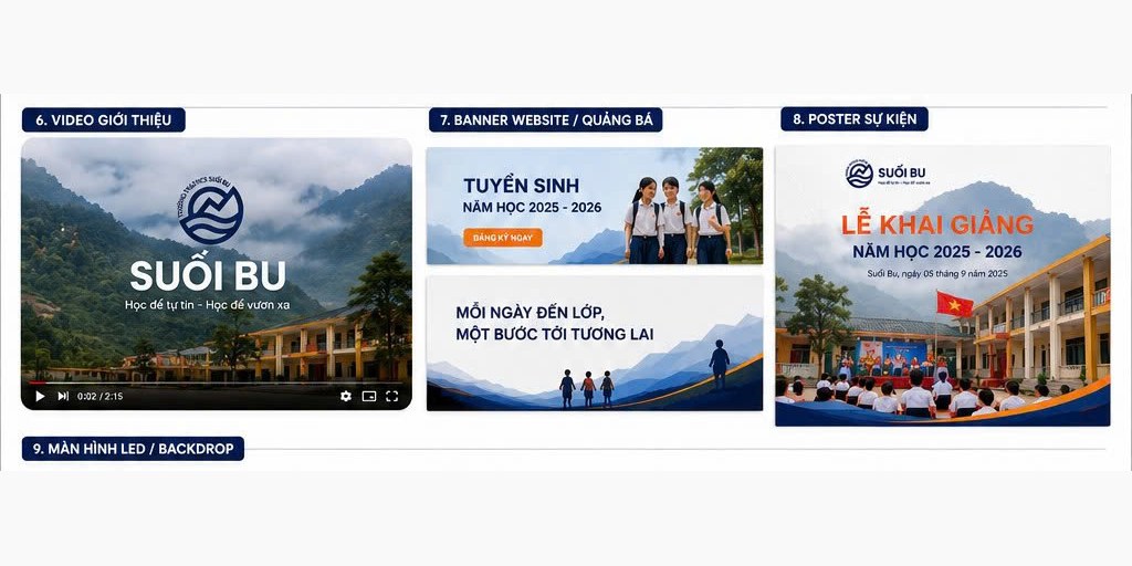Video giới thiệu, băng rôn quảng bá và áp phích sự kiện Trường Suối Bu